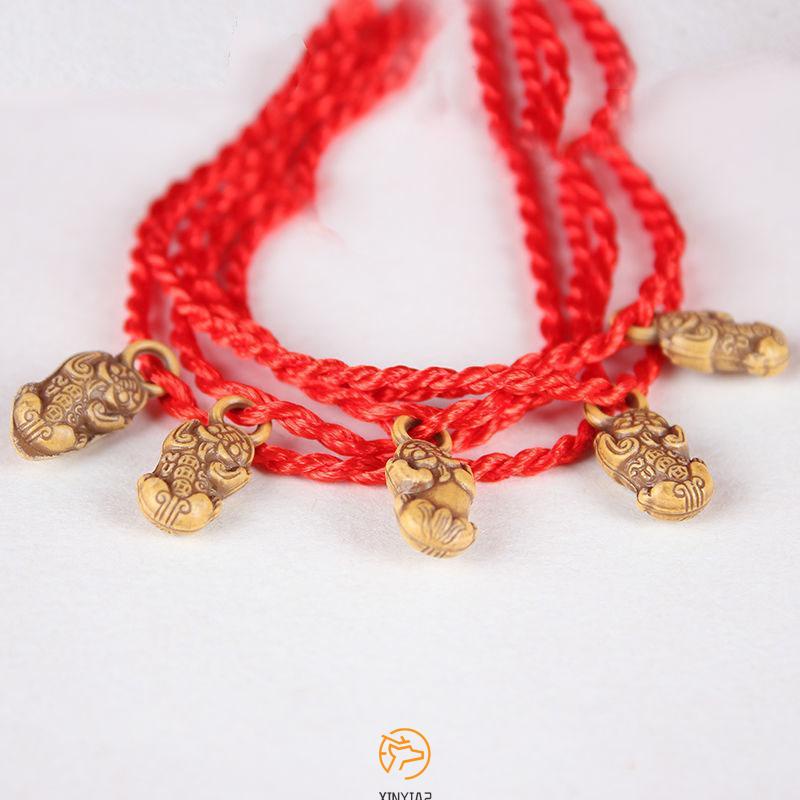 【xinyia2.th】สร้อยข้อมือเชือกทอ สีแดง ขนาดเล็ก ของขวัญ