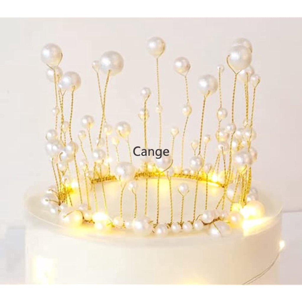 【พร้อมส่ง】มงกุฎเจ้าหญิง ประดับมุก คุณภาพสูง สําหรับตกแต่งเค้กวันเกิด DIY