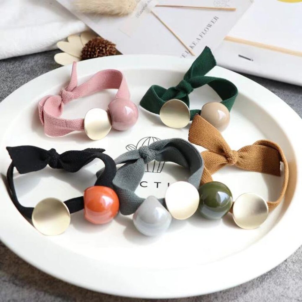 5 เส้น ยางรัดผม น่ารัก สีสดใส ยางมัดผม ผู้หญิง สไตส์เกาหลี