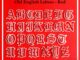 ☸ Old English Letters - Red Iron-on Patch ☸ 1Pc Diy Sew on Iron on Badges Patches