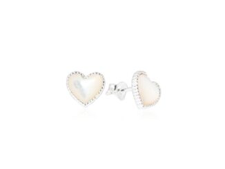 Louis Montini (Jewelry) Sterling Silver 925 Earrings ต่างหูเงินแท้ 92.5% ต่างหูผู้หญิง ฝังหินมงคล รูปหัวใจ LJER10