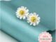 [SE130] ต่างหูเงินแท้ 92.5% ดอกเดซี่   Daisy สุดน่ารัก สไตน์มินิมอล ก้านสลัก S925  925 Silver  minimore