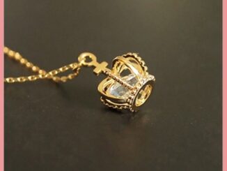 (lk) สร้อยคอจี้รูปมงกุฎเงา cz cubic zirconia