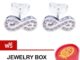 Tips Gallery ต่างหู เงินแท้ 925 หุ้ม ทองคำขาว เพชร  CZ Hearts & Arrows รุ่น Le' Diamond Infinity Design TES365