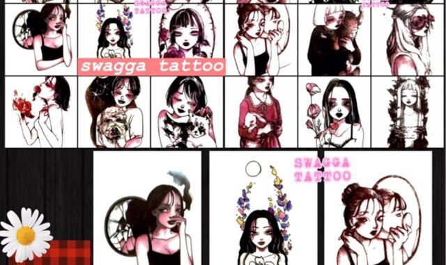แทททู 10ใบ100บาท มินิมอล tattoo