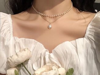 พร้อมส่งค่ะ สร้อยจี้แต่งสีมุก #N0037
