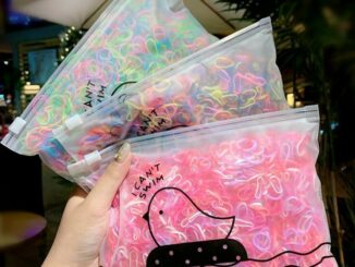 ยางมัดผมแบบใช้แล้วทิ้งหลากสี 1000 ชิ้น/ถุง