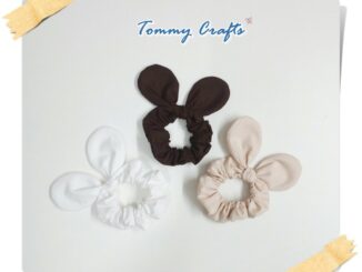 ยางรัดผมหูมิกกี้เม้าส์ โดนัทรัดผม ผ้าคอตตอน สีพื้น 1 Mickey mouse Ears cotton Hair scrunchies