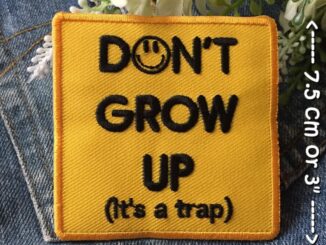 Don't grow up ตัวรีดติดเสื้อ อาร์มรีด อาร์มปัก ตกแต่งเสื้อผ้า หมวก กระเป๋า แจ๊คเก็ตยีนส์ Quote Embroidered Iron on Patch