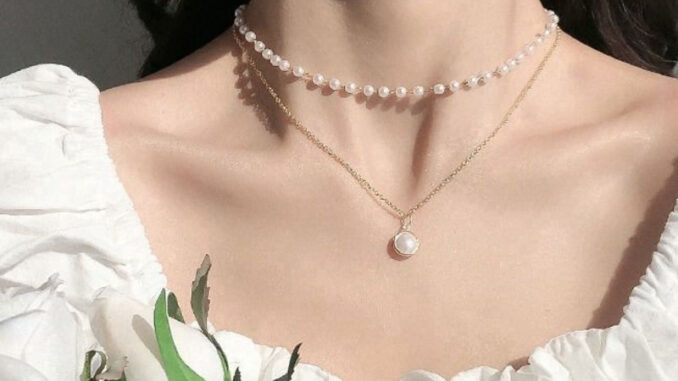 เครื่องประดับสำหรับผู้หญิง สร้อยคอโซ่ จี้ประดับมุก สไตล์โบฮีเมียน วินเทจ