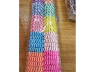 50วงยางรัดผมเกลียวเล็ก21216สีมุกหวาน เส้นผ่าศูนย์กลาง3cmบรรจุ50วงต่อถุงขนาด2.5cm