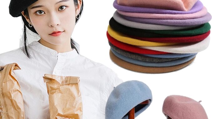 Women Girl Beret French Artist Warm Wool Winter Beanie Hat Cap Vintage Plain Beret Hats Solid Color Elegant Lady Winter Caps