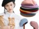 Women Girl Beret French Artist Warm Wool Winter Beanie Hat Cap Vintage Plain Beret Hats Solid Color Elegant Lady Winter Caps