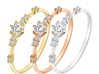 Cincin แหวนแฟชั่น สีโรสโกลด์และเงิน สําหรับผู้หญิง