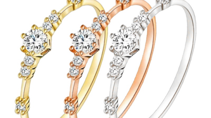 Cincin แหวนแฟชั่น สีโรสโกลด์และเงิน สําหรับผู้หญิง Cincin แหวนแฟชั่น สีโรสโกลด์และเงิน สําหรับผู้หญิง