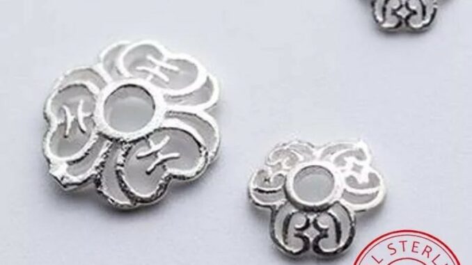 หมวกครอบลูกปัดเงินแท้ 925 SB16