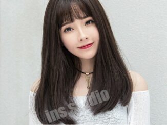 วิกผมตรงยาวหน้าม้าบาง 3 สี ปลอม Wig ราคาถูก วิกผมยาวทนความร้อนผมตรงคอสเพลย์