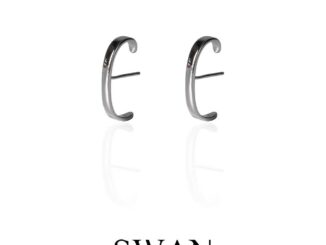 SWAN - Lara Earring ต่างหูเจาะเงินแท้ เรียบๆ เงินเกลี้ยง