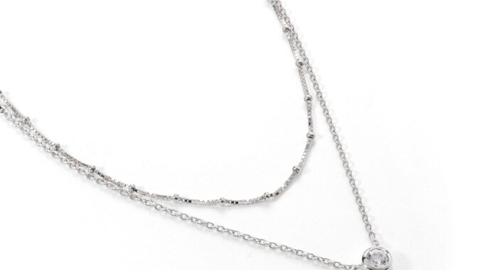Jewellista สร้อยคอเลเยอร์ Scarlet เงินแท้ ประดับพลอย CZ ปรับระดับความยาวได้ Jewellista สร้อยคอเลเยอร์ Scarlet เงินแท้ ประดับพลอย CZ ปรับระดับความยาวได้