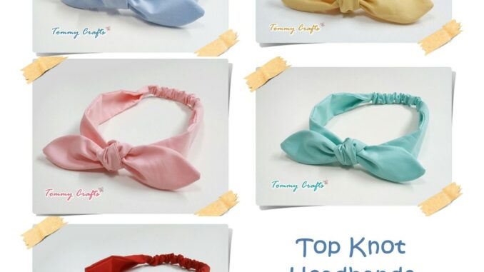 ผ้าคาดผมโบว์ผ้าคอตตอน สีพื้น2 แดง/ฟ้า/เหลือง/ชมพู/เขียว Solid color cotton Headbands