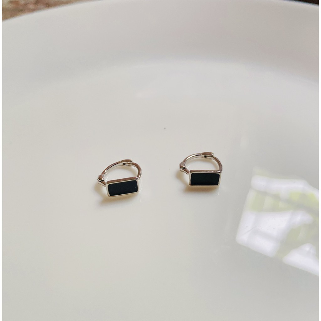 122_goodgift_station - s925 sterling silver earrings ต่างหูเงินแท้ ห่วงกลมแบบล็อค ใส่ติดหูไว้ได้เลย