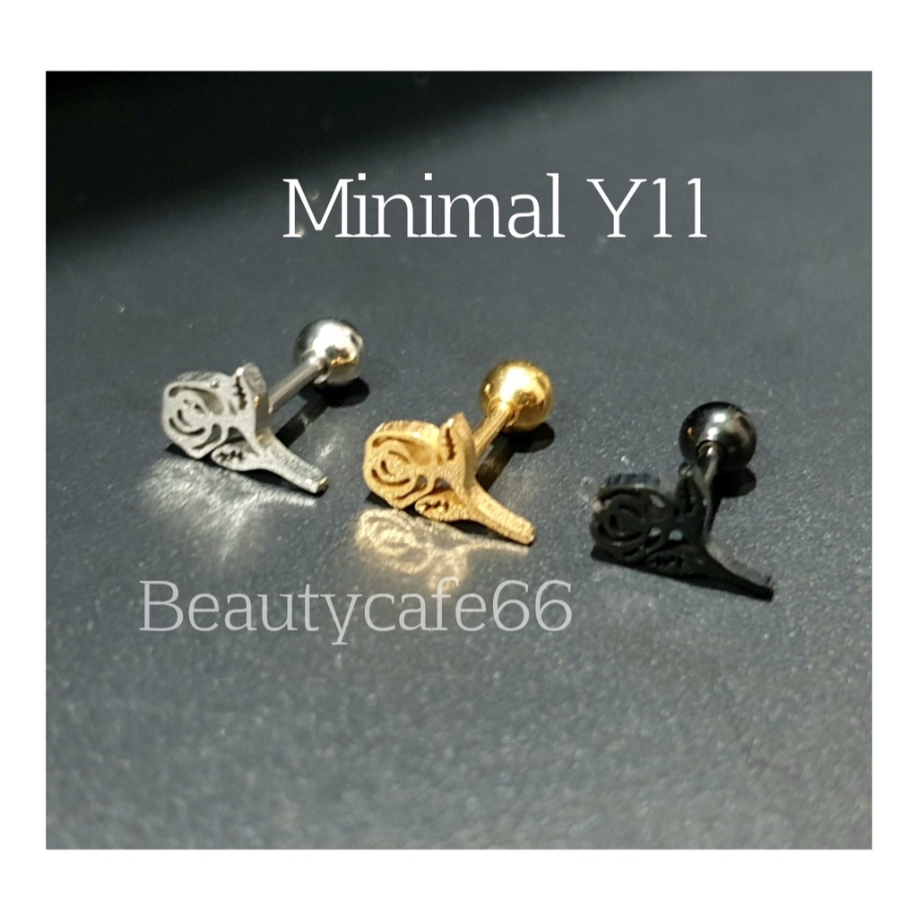 (1ข้าง) Minimal Y ต่างหูสแตนเลสแท้ สไตล์มินิมอล Stainless 316L