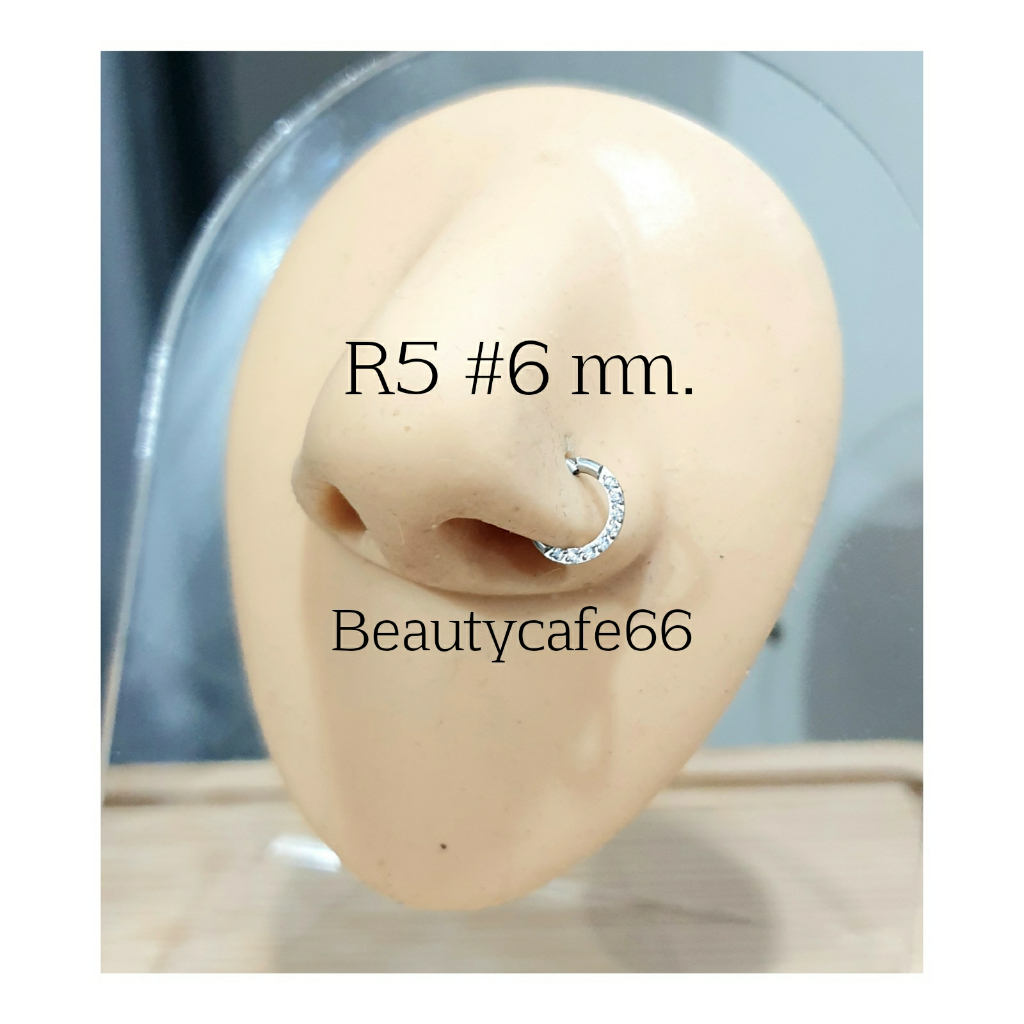 (1ข้าง) R5  จิวปีกหู Helix Tragus Rook ไร้รอยต่อ Seamless Earrings ใส่จมูกได้