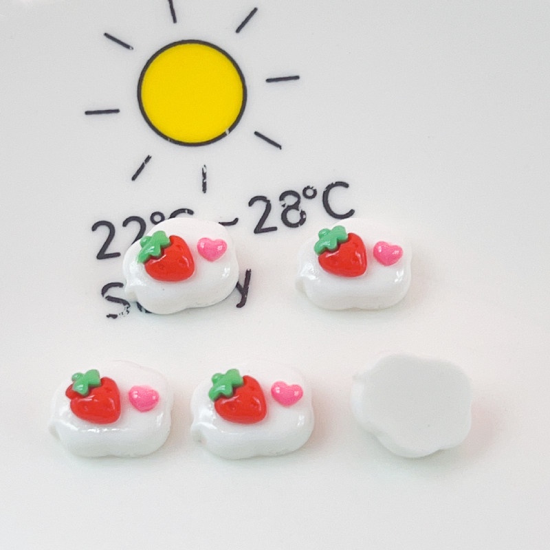 [2 #] Jibbitz Crocs แผ่นเรซิ่น รูปก้อนเมฆ สีชมพู ขนาดเล็ก อเนกประสงค์ สําหรับตกแต่งรองเท้า diy QP