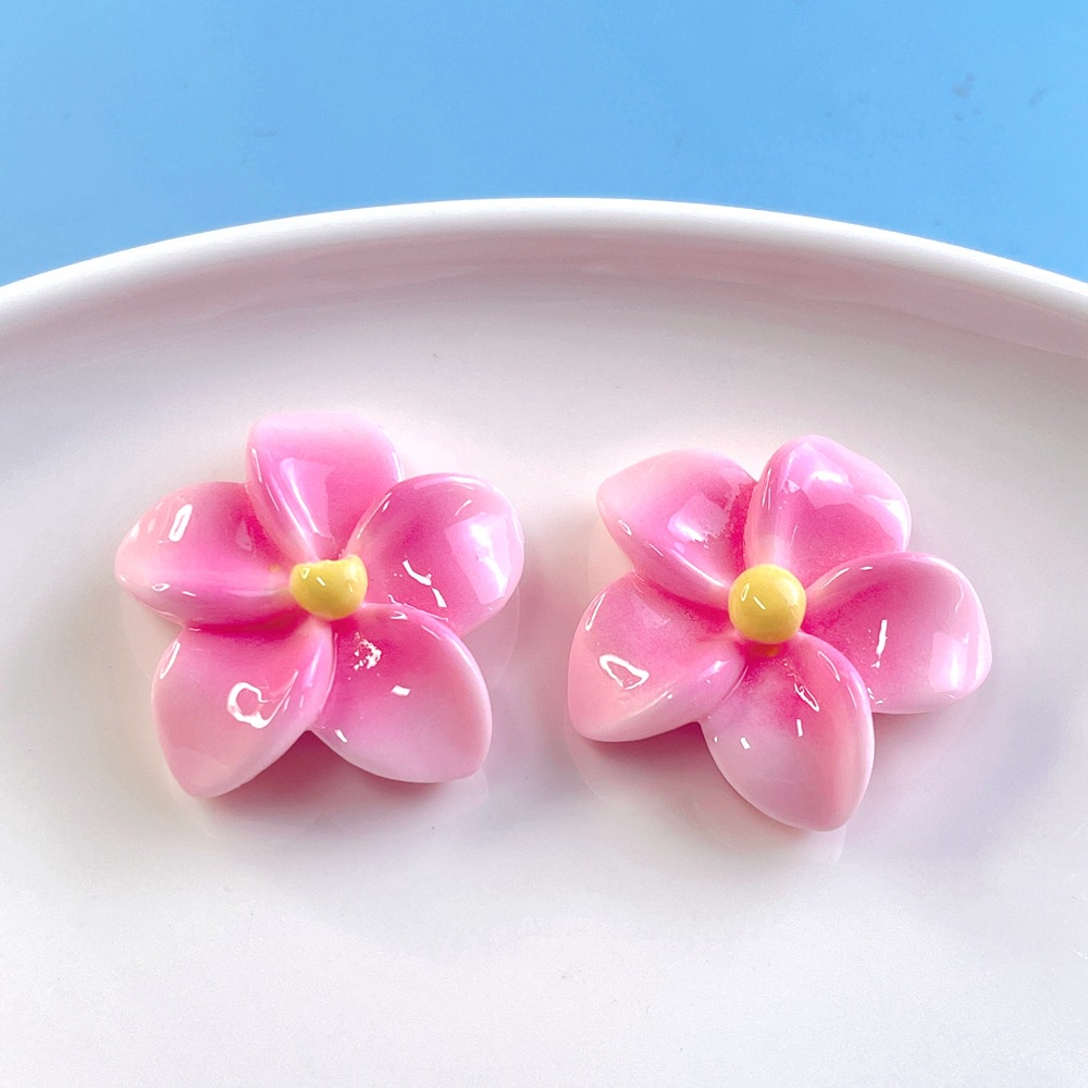 [3 #] Jibbitz Crocs Frangipani ที่คาดผมเรซิ่น ลายดอกไม้ ขนาด 3.1 * 3.1 * 1.2 ซม. แฮนด์เมด diy อุปกรณ์เสริม สําหรับรองเท้า SC