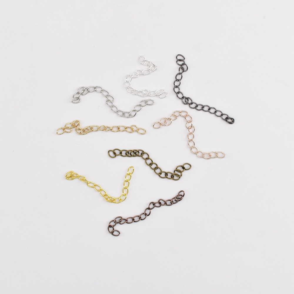 50pcs【ps107】สายโซ่ต่อขยายสร้อยคอ สีเงิน 50 70 มม. สําหรับทําเครื่องประดับ DIY 50 ชิ้น ต่อล็อต