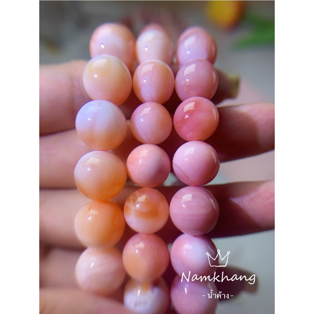 Agate สร้อยข้อมืออาเกตคริสตัลธรรมชาติ น่ารัก หินมงคล หินนำโคช พร้อมใบรับรอง