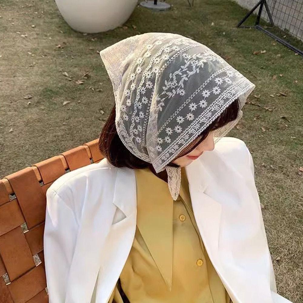 CABEZA ผ้าโพกหัว ทรงสามเหลี่ยม แต่งลูกไม้ หรูหรา สไตล์ฝรั่งเศส สําหรับเด็ก