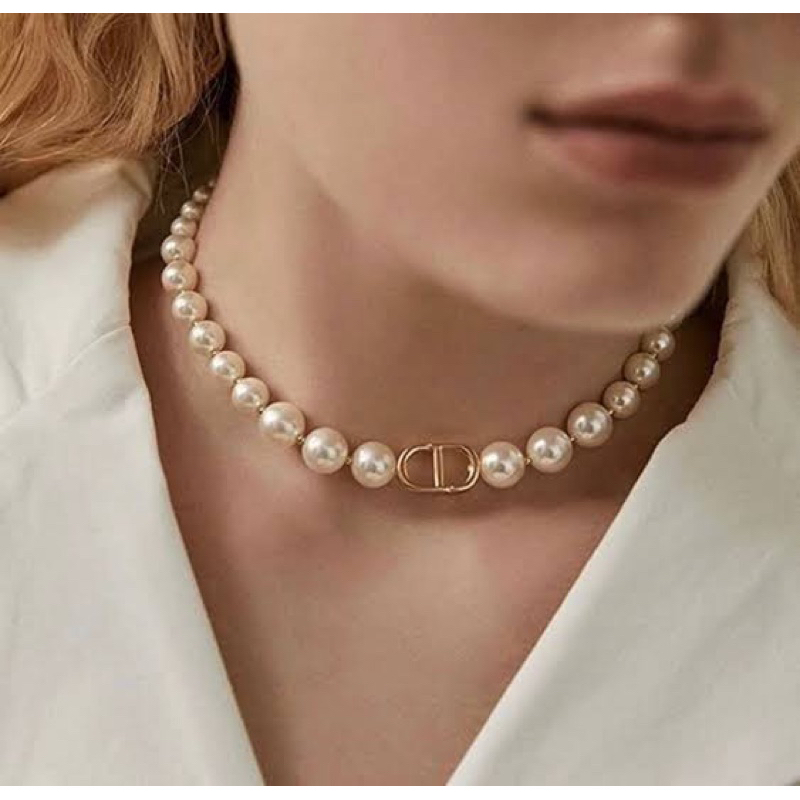 CD 30 Montaigne Choker / Bracelets  สร้อยคอ สร้อยแขน ดิออ สร้อยไข่มุก ประดับจี้ CD งานสวย ภาพงานจริง สายปรับได้