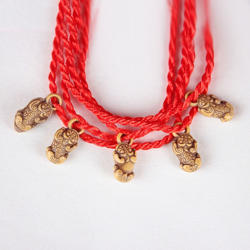 CODพร้อมส่ง1บาทสร้อยข้อมือเชือกสีแดงจี้ถั่วลิสงน่ารัก2023ใหม่ของแถมลูกค้าขายส่ง-Ranliyy