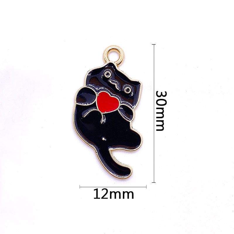 Charm จี้สร้อยคอ สร้อยข้อมือ โลหะผสม รูปการ์ตูนแมว 30*12 มม. 4 ชิ้น