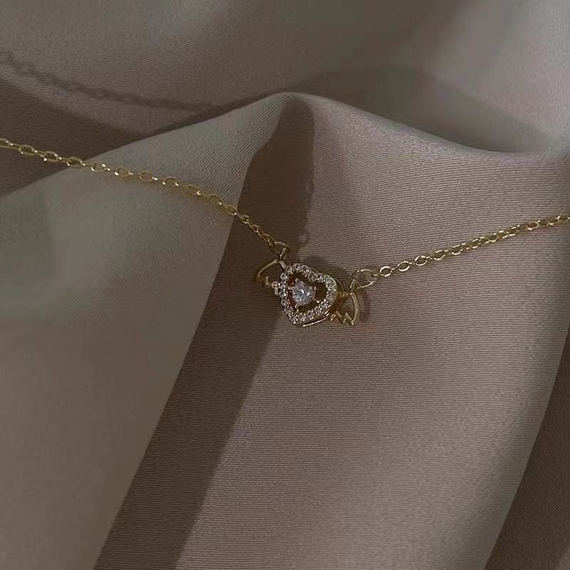Cocojewelry สร้อยคอโซ่ จี้รูปหัวใจ กามเทพ หรูหรา สไตล์เกาหลี