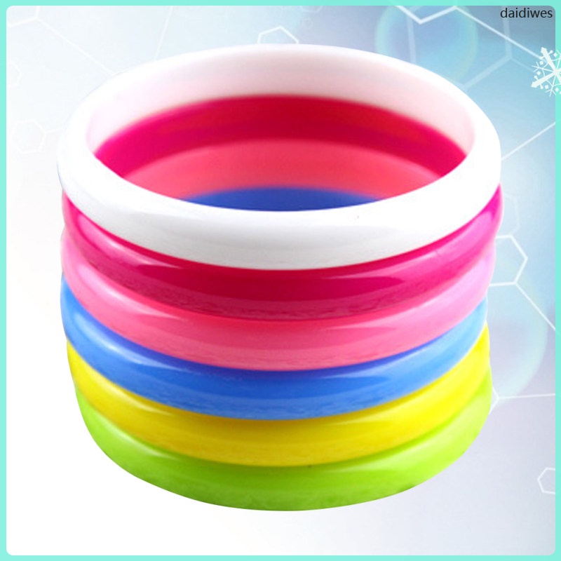 Daidiwes 6 ชิ้น สร้อยข้อมือ กําไลข้อมือ สีลูกกวาด เครื่องแต่งกายแฟชั่นเกาหลี