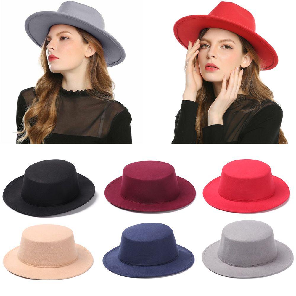 Dealshop Fedora หมวกปีกกว้าง ผ้าขนสัตว์ สไตล์คาวบอย มีประสิทธิภาพ สําหรับผู้หญิง และผู้ชาย