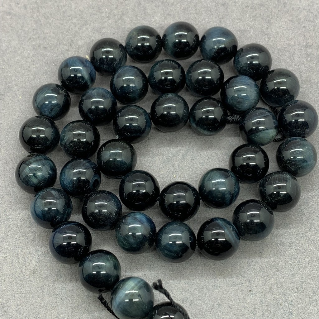 Deep Blue Tiger Eye Beads สีน้ำเงินเข้มเสือตาลูกปัดหินรอบ 4-16 มิลลิเมตรพลอยหลวม Spacer DIY ขายส่ง