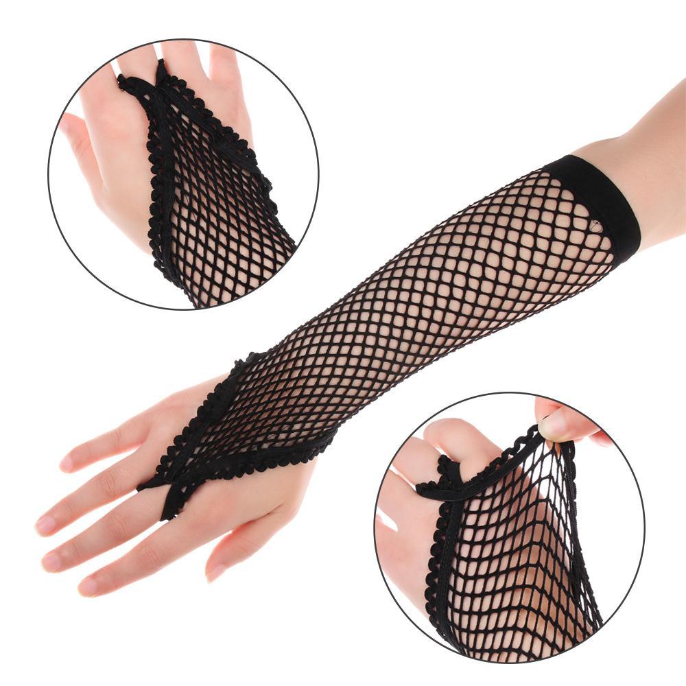 Eutus ถุงมือยาว ระบายอากาศ สีพื้น ไม่มีนิ้ว สําหรับปาร์ตี้ เด็กผู้หญิง