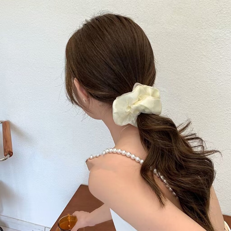[ Featured ] เครื่องประดับผม ยางรัดผม ผ้าตาข่าย ขนาดใหญ่ สีพื้น แบบเรียบง่าย สไตล์ฝรั่งเศสเรโทร