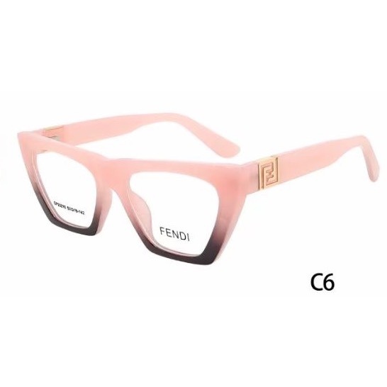 Fendi FENDI แว่นตากันแดดแฟชั่น ลําลอง กรอบอะซิเตท ผีเสื้อ ออปติคอล ทรงไม่สมมาตร lk