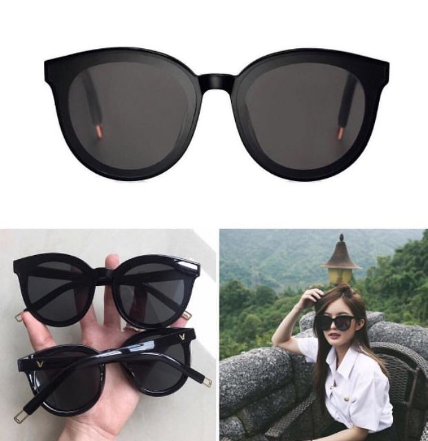 GAMT แว่นกันแดด Cat Eye Clear Sunglasses Retro Classic Designer Black Frame Gray Lens.