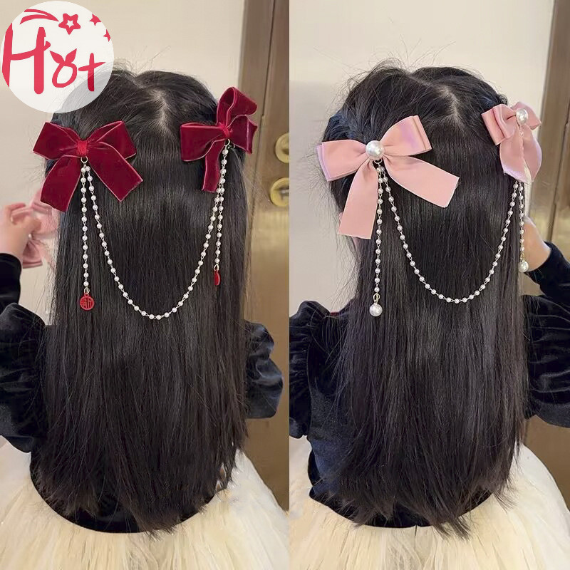 Ge กิ๊บติดผม ประดับโบว์ ไข่มุก หรูหรา สไตล์วินเทจ เครื่องประดับแฟชั่น