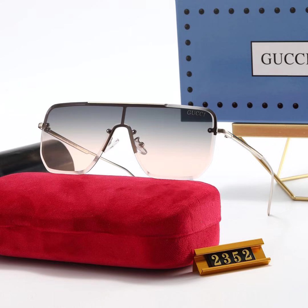 Gucci แว่นตากันแดด ไร้ขอบ ทรงสี่เหลี่ยม หรูหรา สไตล์วินเทจ แฟชั่น สําหรับผู้ชาย ผู้หญิง UV400 2022
