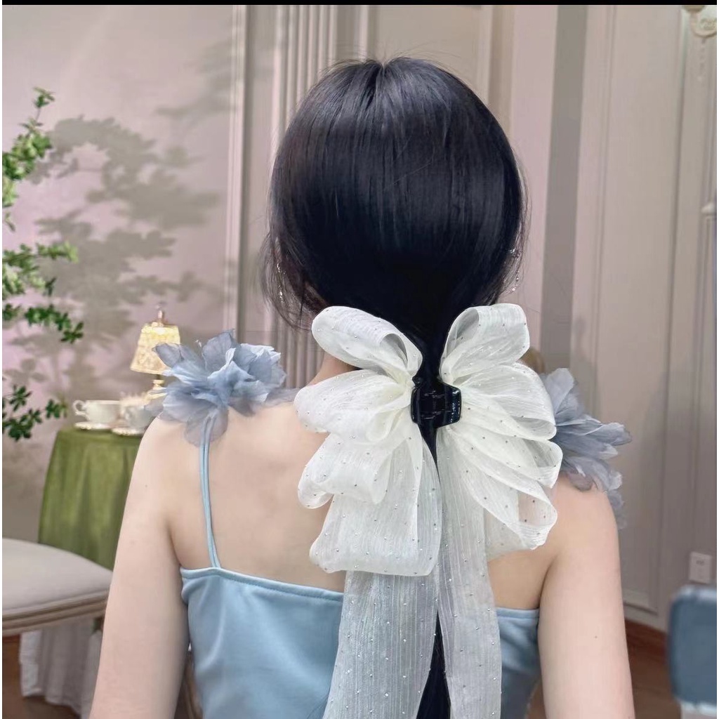 Gypsophila Streamer กิ๊บติดผม ผ้ากอซ โบว์ ฉลาม คลาสสิก สําหรับผู้หญิง 2023