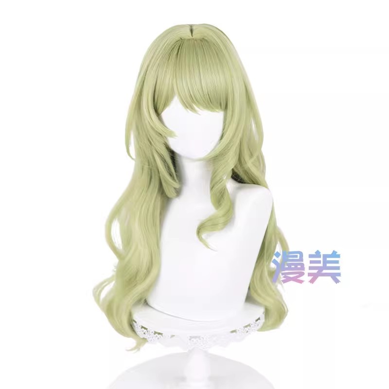 Honkai Impact 3rd Mobius Cosplay Wig 80cm Long Light Green Curly Heat Resistant Wigs