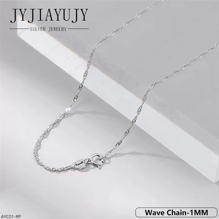 Jyjiayujy สร้อยคอโซ่เงินแท้ 100% S925 ยาว 40 45 50 ซม. สไตล์เกาหลี เครื่องประดับแฟชั่น สําหรับผู้หญิง AYC01-RP