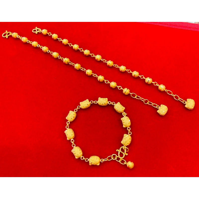 KMDGold สร้อยข้อมือทองคำแท้96.5%มาตรฐานทองเยาวราช2สลึง คละแบบ