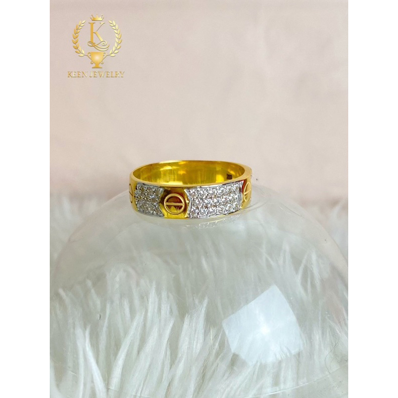 (Keen Jewelry) ❗️งานสั่งทำ มีหลายแบบ แหวนทองแท้ 9K 37.5% ประดับเพชร cz เกรดดีที่สุด